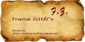 Fronius Zoltán névjegykártya