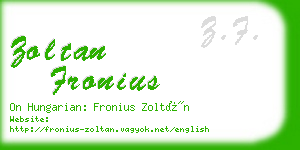 zoltan fronius business card